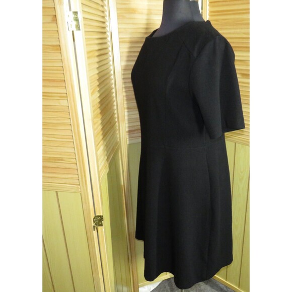 Spencer + Shaw Black Short Sleeve Textured Heavyweight Fit Flare Dress Plus 1X - Picture 8 of 8